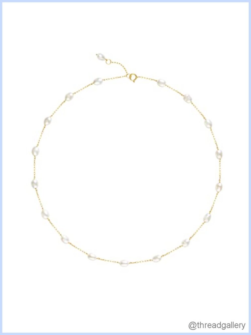 14K Gold Filled Chain Freshwater Cultured Pearl Necklace Handmade Tin Cup 17+1"